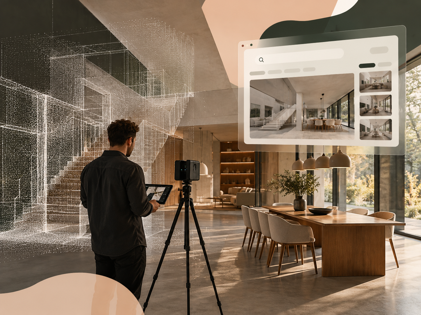 3D-scanner met digitale point-cloud visualisatie voor de SEO en GEO case van 3DWalk